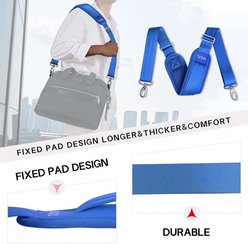 UOZL 59 Inch Shoulder Straps, Soft with Ultra-Thick Fixed Shoulder Pad, Two Way Independently Adjustable Buckle Replacement Straps for Laptop Bag Messenger Bag Tool Bag Luggage,Blue - Image 5